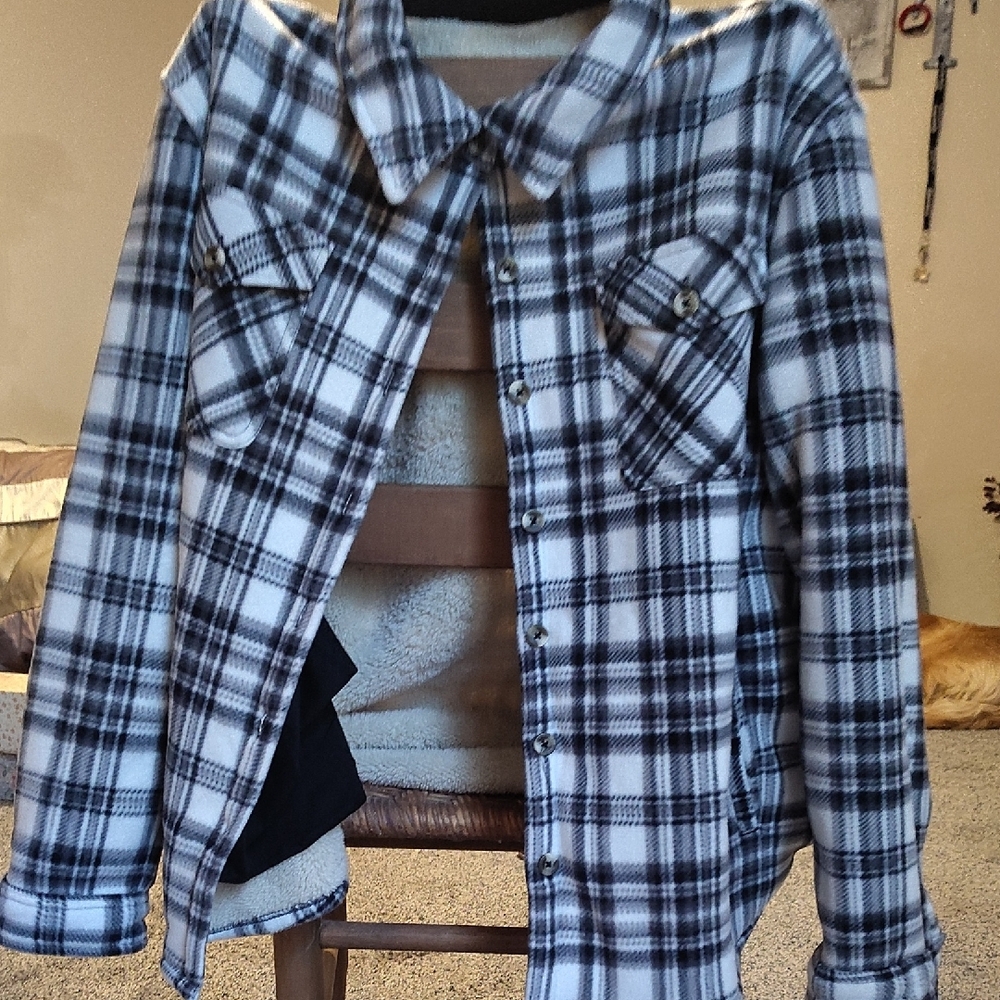Sage Collection Plaid Button-Up Shirt Jacket